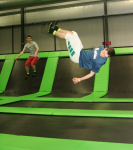 Boy Practicing Trampoline Flips